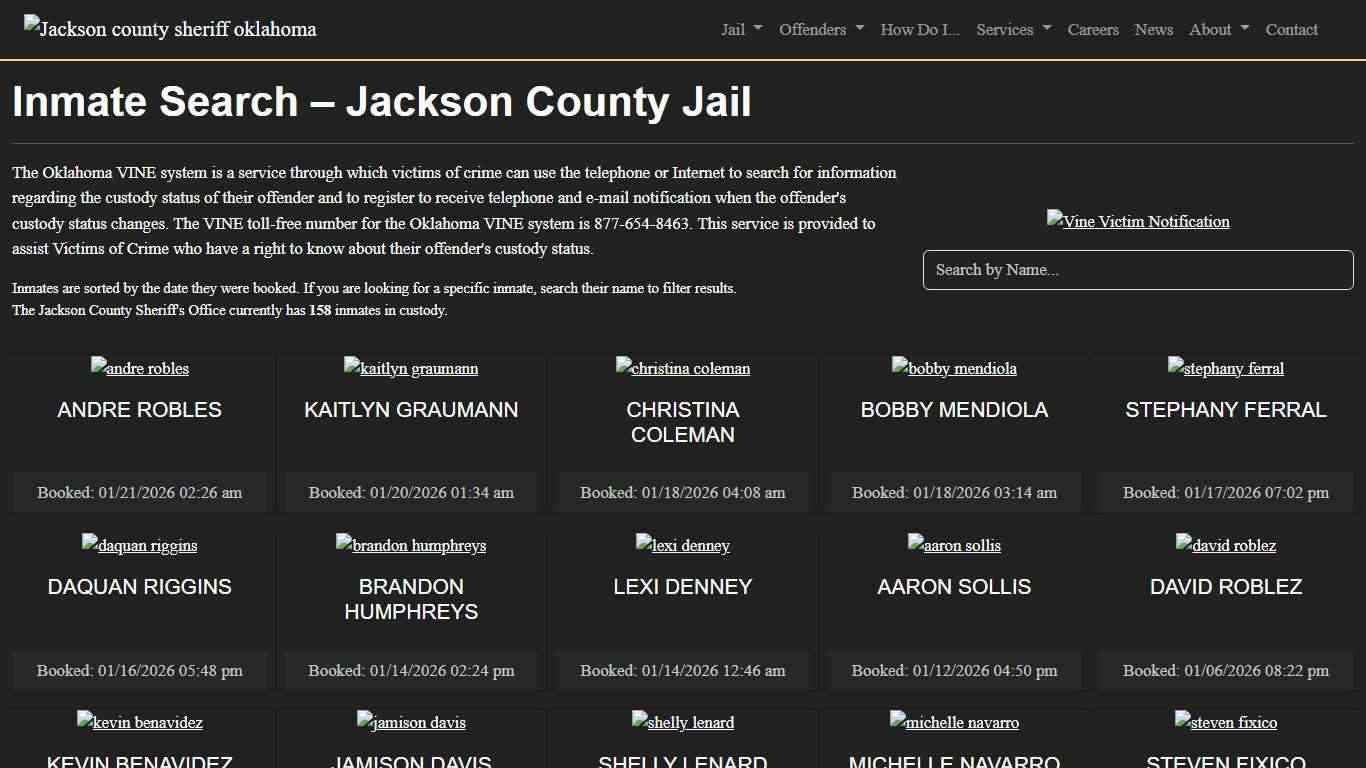 Inmate Search | Jackson County Sheriff's Office